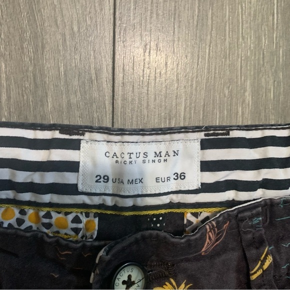 Cactus Man Ricky Singh Palm Tree Summer Shorts Multicolor Cotton Blend Size 29 - Picture 5 of 8